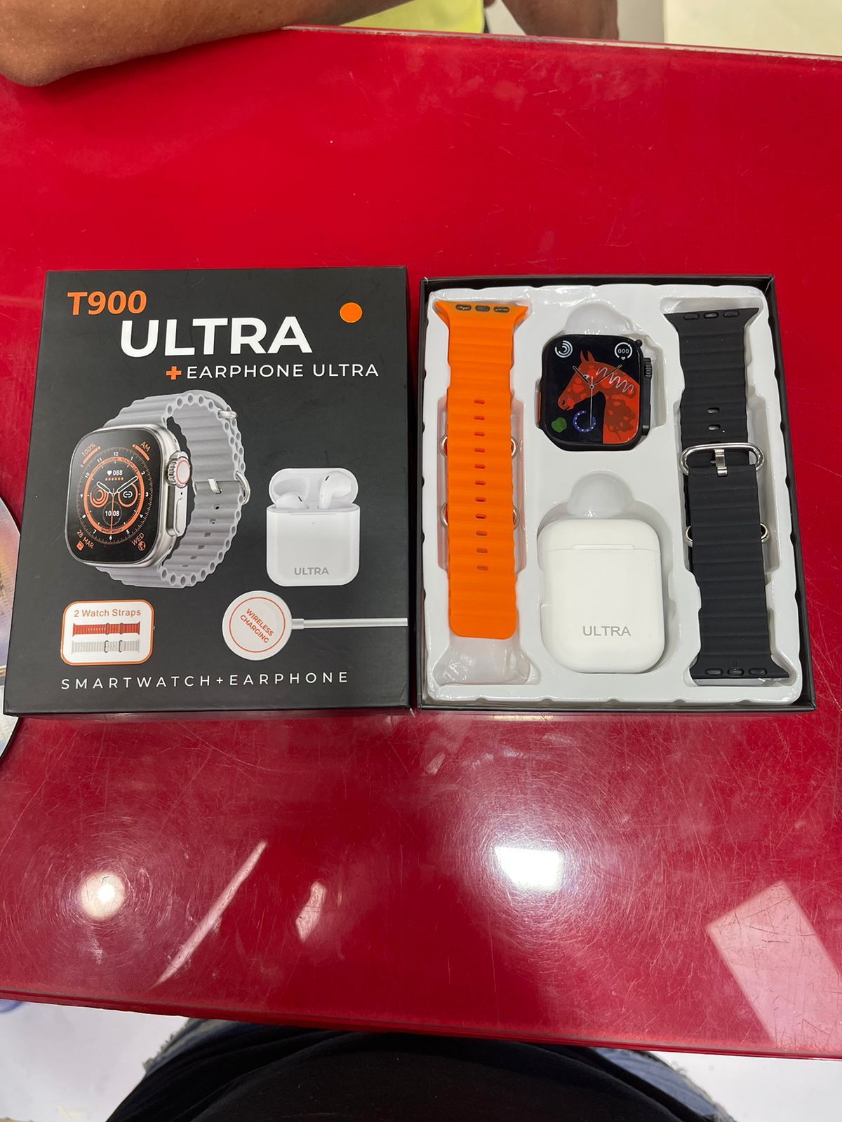 T900 Ultra + Audifono Inalambrico Ultra Rosado